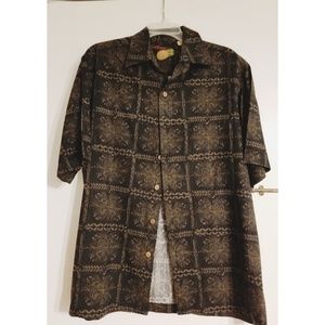 Caribbean Men's Silk Button Down Dress Shirt